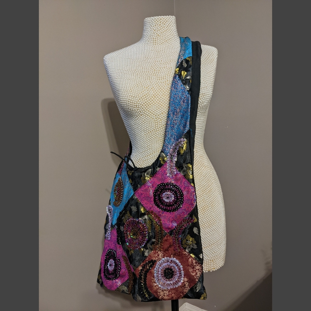 Bohemian bead embroidery bag